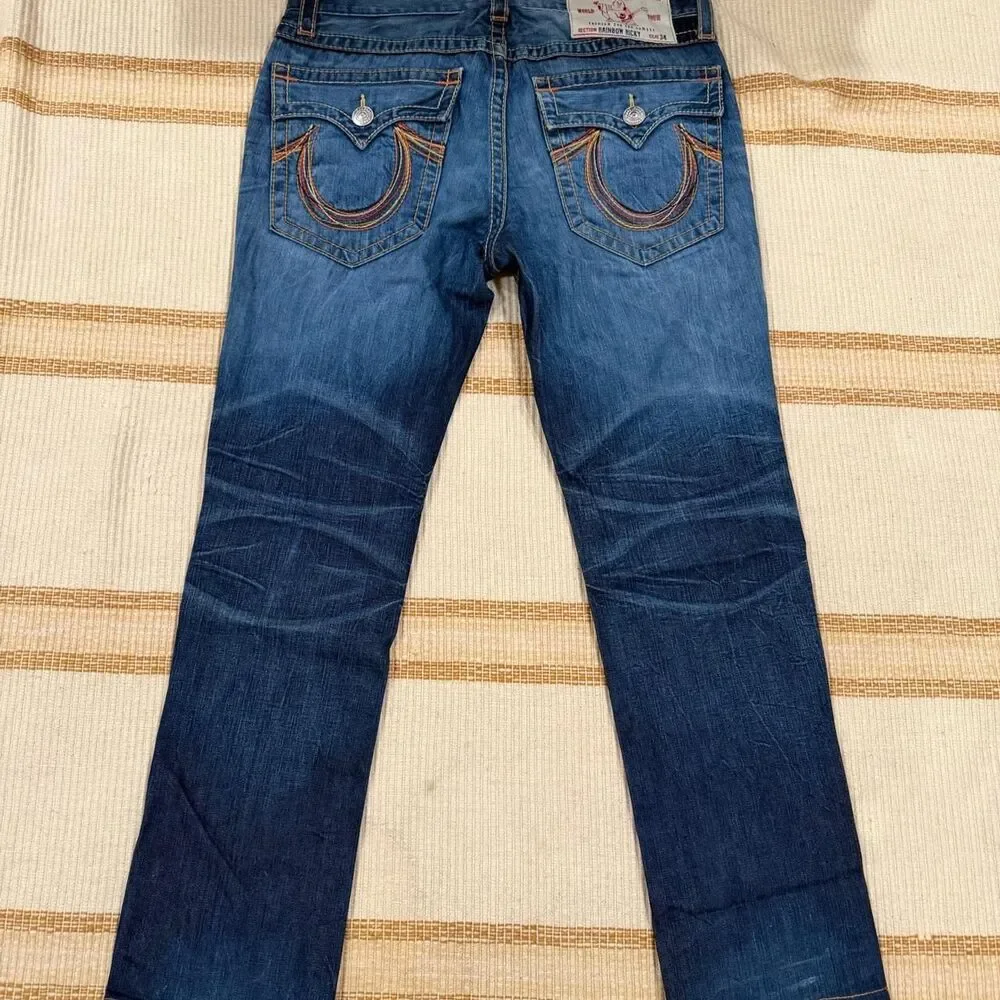 True-religion Men's Blue and Navy Jeans